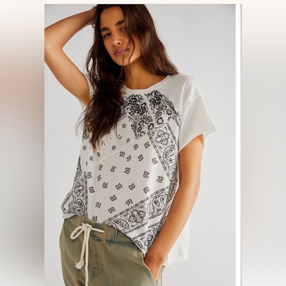 Free People Bandana Graphic Tee - Picture 1 of 4